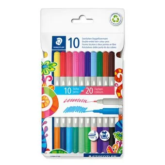 Staedtler Rotuladores Noris 3280 Doble Punta C/Surtidos Estuche 10 Ud