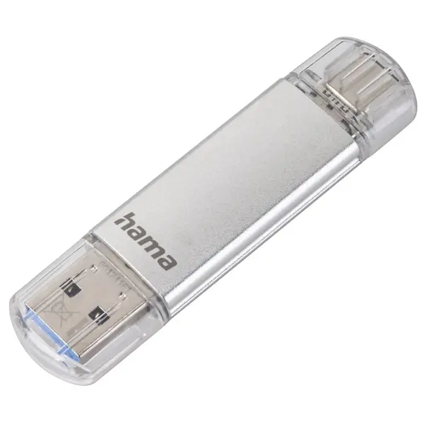 Hama Laeta Pendrive USB 3.0 128GB OTG USB-C USB-A 40Mb/s Cuerpo Metálico Plata