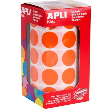 Apli Gomets Redondos 20Mm Rollo Naranja