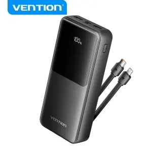 Vention Power Bank 20.000mAh - Multiples Interfaces - Alta Capacidad de Carga - Salida Total 3A - Color Negro