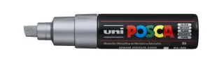 Posca PC-8K Marcador de Pintura 8mm Punta Biselada Color Plata Metálico