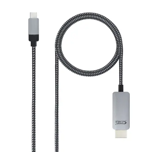 Nanocable Cable Conversor USB-C Macho a HDMI Macho 1.80m Negro/Plata