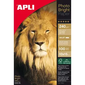 Apli Papel Fotográfico Photobright 10 x 15 cm 240g 100 Hojas