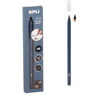 Apli Infinite Pencil HB Pack Con Mina de Recambio y Tapon Protector - Color Azul