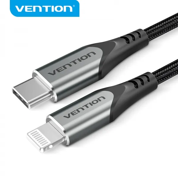 Vention Cable USB-C a Lightning 3A 27W 480Mbps MFi 2m Gris
