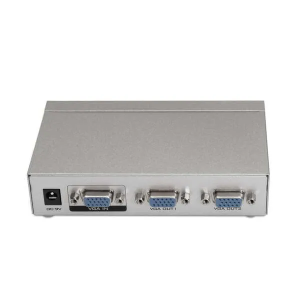 Aisens Duplicador SVGA para 2 Monitores con Alimentación - Color Plata