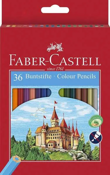 Faber-Castell Classic Colour Pack De 36 Lapices De Colores Hexagonales - Resistencia A La Rotura - Colores Surtidos