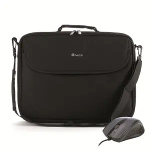NGS Bureau Kit Maletín 16" Con Ratón Óptico USB Fog Negro