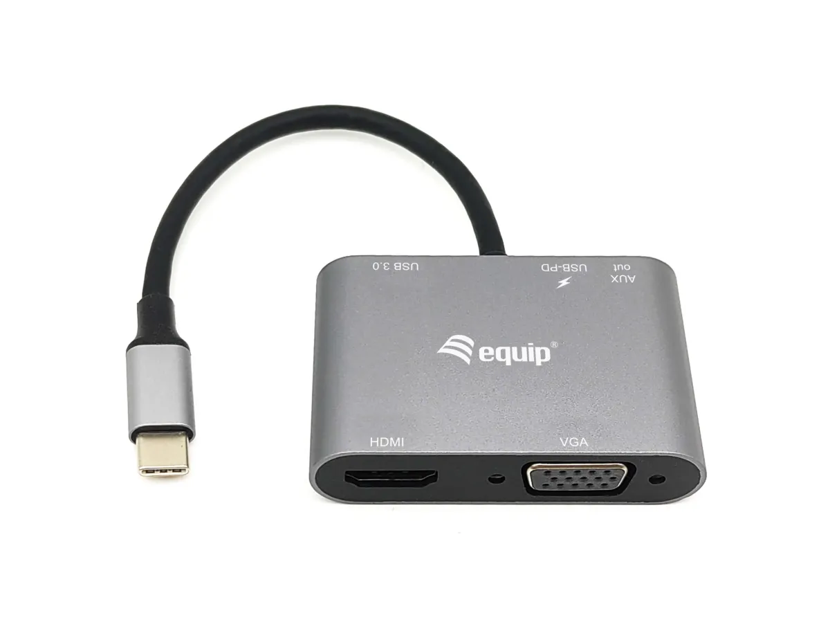 Docking Usb-C Equip 133483: 4K Hdmi, Vga, Usb-A Y Pd 100W