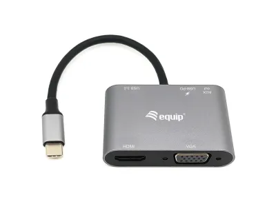 EQUIP Docking USB-C 4K HDMI, VGA, USB-A y PD 100W