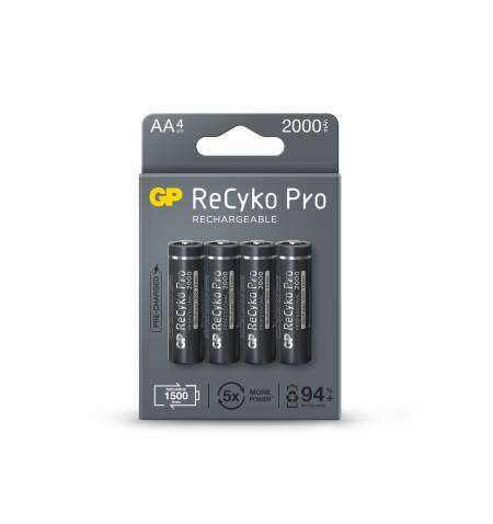 Gp Recyko Pro Pack De 4 Pilas Recargables 2100Mah Aa 1.2V - Precargadas - Ciclo De Vida: Hasta 1.500 Veces