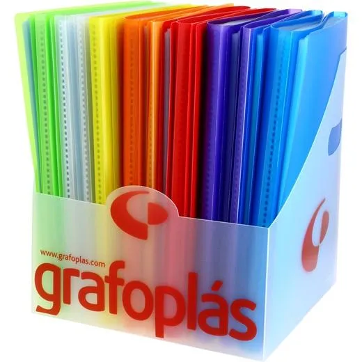 Grafoplás Carpeta Con Fundas Poliplás Soldadas Folio Pp Semirígido Translúcido C/Surtidos Expositor 20 Ud
