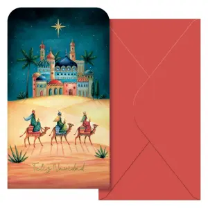 Dohe Pack de 6 Tarjetas de Felicitación Navideña con Sobre 9x16cm Papel Offset