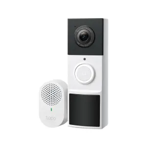 TP-Link Tapo TD21 Videoportero - Resolucion 2K 3Mpx - Bateria 6400mAh - Angulo de Vision 160º - IP65 - Recargable - WiFi - Vision Nocturna - Microfono Incorporado - Color Blanco y Negro