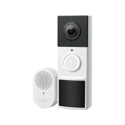 TP-Link Tapo TD21 Videoportero - Resolucion 2K 3Mpx - Bateria 6400mAh - Angulo de Vision 160º - IP65 - Recargable - WiFi - Vision Nocturna - Microfono Incorporado - Color Blanco y Negro