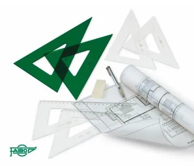 Faibo Cartabón 25Cm Sin Graduar Verde