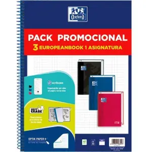 Oxford Cuaderno School Europeanbook Classic Write & Erase 80H A4 5x5 Pack 3 Unidades