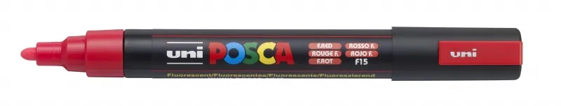 Posca Marcador PC-5M No Permanente Punta Forma De Bala 1,8 - 2,5 Mm Fluor Rojo