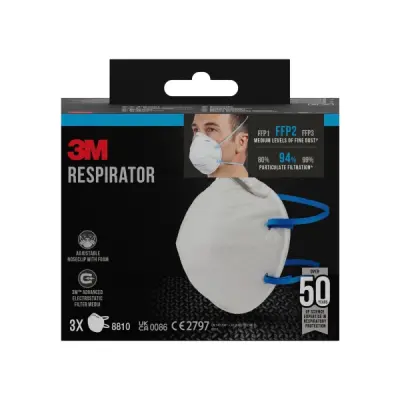 3M Pack de 3 Mascarillas FFP2 Desechables Sin Válvula Color Blanco