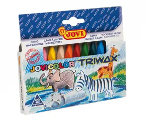 JOVI CERAS JOVICOLOR TRIWAX 82MM COLORES SURTIDOS ESTUCHE 12 UD
