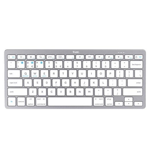 Trust Teclado Basics Bluetooth Para Pc, Tablet Y Smartphone Blanco/Plata