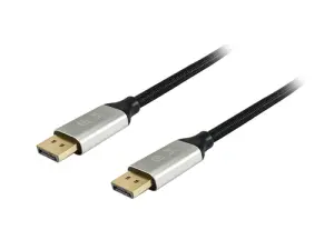 CABLE DISPLAYPORT A DISPLAYPORT PREMIUM 1.4 8K/60Hz 3M MALLA ALGODÓN TRENZADO Y CONECTOR ALUMINIO EQUIP 119263