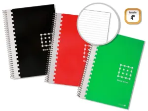 Golden Cuaderno Espiral 80 Hojas 60g Pautado 3.5mm Tapa Extradura Colores Surtidos