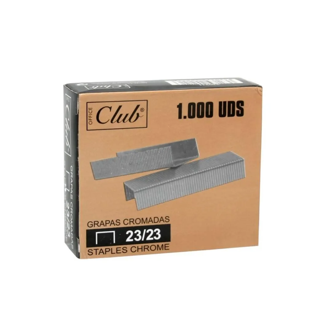 Office Club Grapas 23/23 Cromadas -Caja De 1000