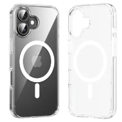 Vention Funda Rígida para iPhone 16 Plus con Anillo Magnético MagSafe, Transparente