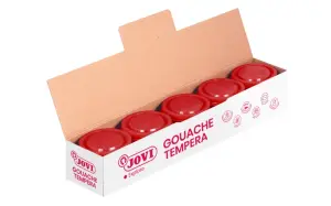 Jovi Bote de Témpera Escolar 35ml - Color Rojo Bermellón - Mezclable en Múltiples Superficies