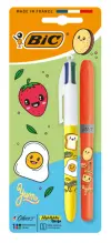 Bic Kawaii Pack: 1 Bolígrafo Retráctil y 1 Marcador Highlighter Fluorescente