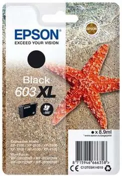 Epson Tinta Negra 603 XL para XP-2100, 3100, 4100 / WF-2830DWF, 2850DWF