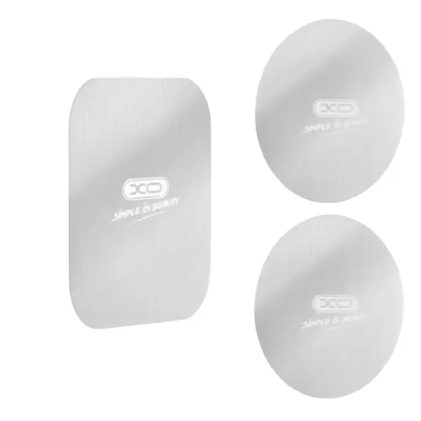 XO Pack de 3 Láminas Magnéticas Adhesivas para Smartphone - 2 Redondas y 1 Rectangular - Color Blanco
