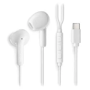 NGS Cross Glide Auriculares Intraurales USB-C con Micrófono y Botón Multifunción - Blanco