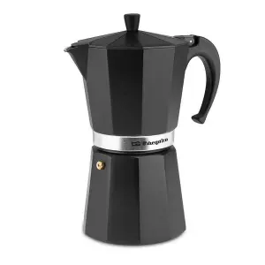 Orbegozo KFN 1210 Cafetera de Aluminio Negra 12 Tazas Mango Ergonómico Diseño Atractivo