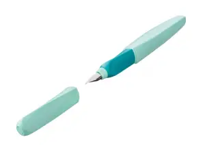 Pelikan Twist Pluma Estilográfica Punta M Ambidiestra Color Menta con 2 Cartuchos de Tinta