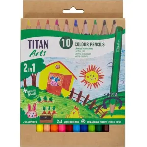 Titan Arts Lápices De Colores Surtidos Estuche 10 Unidades Con Sacapuntas