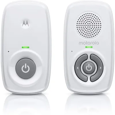 Motorola Nursery AM21 Vigilabebes de Audio - Alcance hasta 300m en Exterior y 50m en Interior - Conexion DECT - Color Blanco