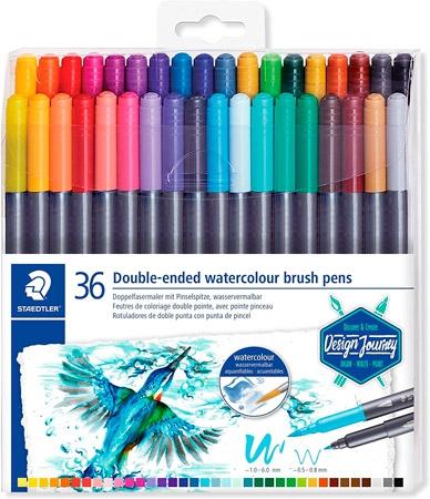 Staedtler Rotuladores Design Journey Doble Punta Fina/Pincel Acuarelables C/Surtidos Estuche 36 Ud