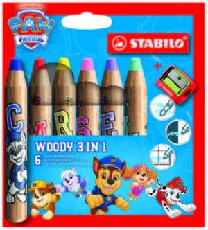 Stabilo Woody 3 en 1 Pack de 8 Lápices de Colores con Sacapuntas - Mina XXL 10mm