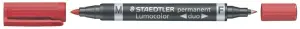 Staedtler Lumocolor 348 Rotulador Permanente Doble Punta Rojo Secado Rápido