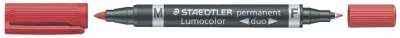Staedtler Lumocolor 348 Rotulador Permanente Doble Punta Rojo Secado Rápido