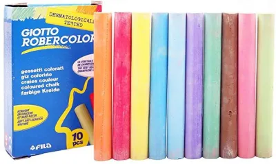 Giotto Robercolor Pack de 10 Tizas Redondas de Colores - Compactas y Duraderas