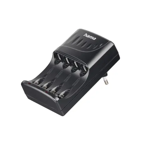 Hama Cargador Recargable AA y AAA con Luz LED y Protección de Sobrecarga - Negro