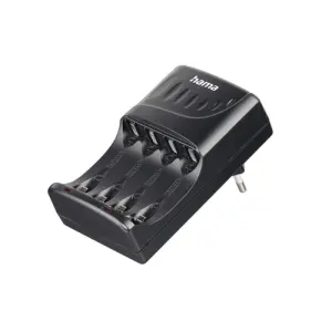 Hama Cargador Recargable AA y AAA con Luz LED y Protección de Sobrecarga - Negro