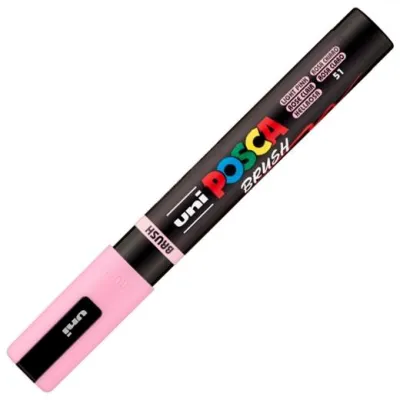 Posca Marcador Pc-5Br Brush Punta M Semiflexible Rosa Claro