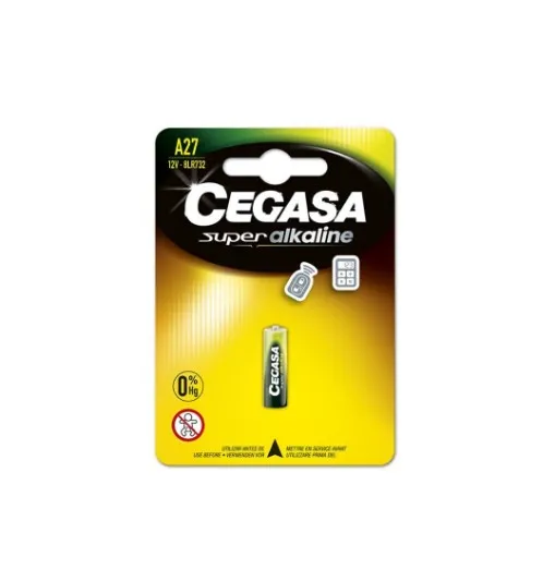 Cegasa A27 Pack de 1 Pila Alcalina A27 12V - Alta Tecnologia - Fiabilidad - Elevado Rendimiento - Maximas Prestaciones