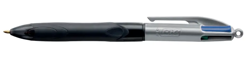 Bic 4 Colours Grip Pro Bolígrafo Retráctil Punta Media 1mm Cuerpo Gris/Negro
