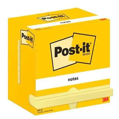 Post-It Bloc Notas Adhesivas 655 100H 76X127 Canary Yellow Paquete 12 Ud
