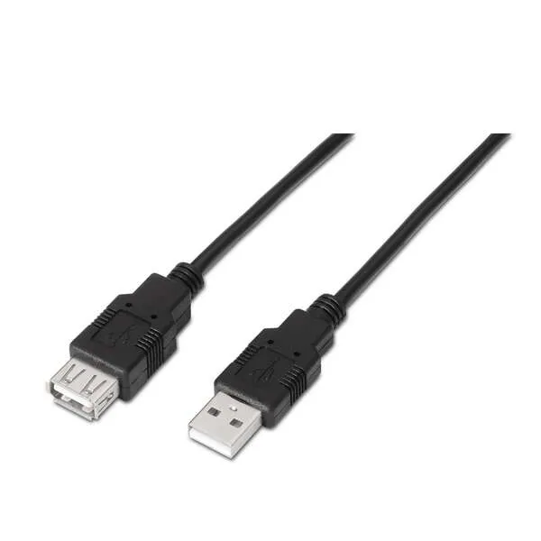 Aisens Cable USB 2.0 Tipo A/M - A/H Negro 1.0M